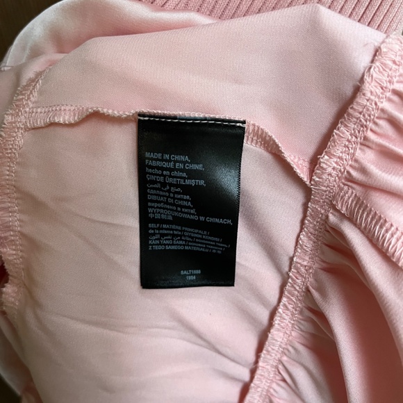 Bebe Off The Shoulder Ribbed Top Tiered Skirt Rose Dress Size L - Picture 12 of 12